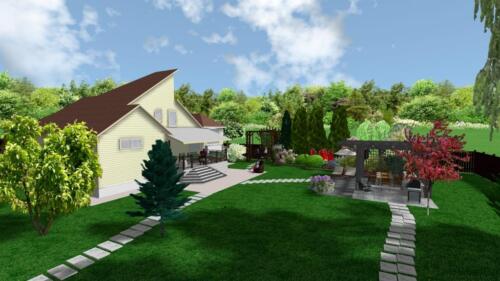 Дом и зона отдыха в RealTime LandscapeDesign